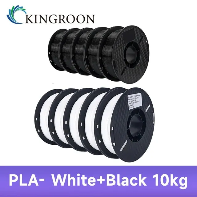 KINGROON 10KG PLA/ ABS/ PETG Filament 1.75mm Black White Gray , Wholesale 10 Rolls PLA ABS PETG Plastic For 3D Printer