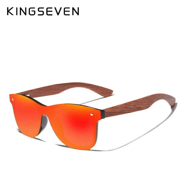 Kingseven Bubinga Wooden Men's Sunglasses Women Polarized Rimless Nb-5504