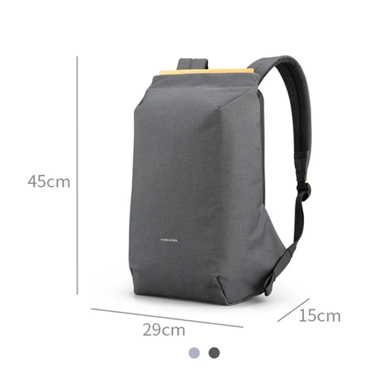 KINGSONS KS3207W  Student Shoulders Bag Computer Backpack with External USB Port(Light Blue)