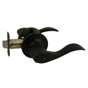 Kingston Entry Door Lever, Matte Black