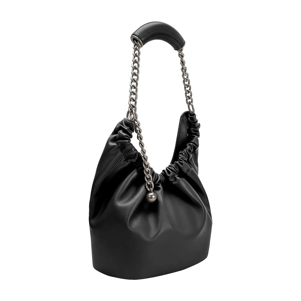 Kinsley Black Recycled Vegan Shoulder Bag - FINAL SALE