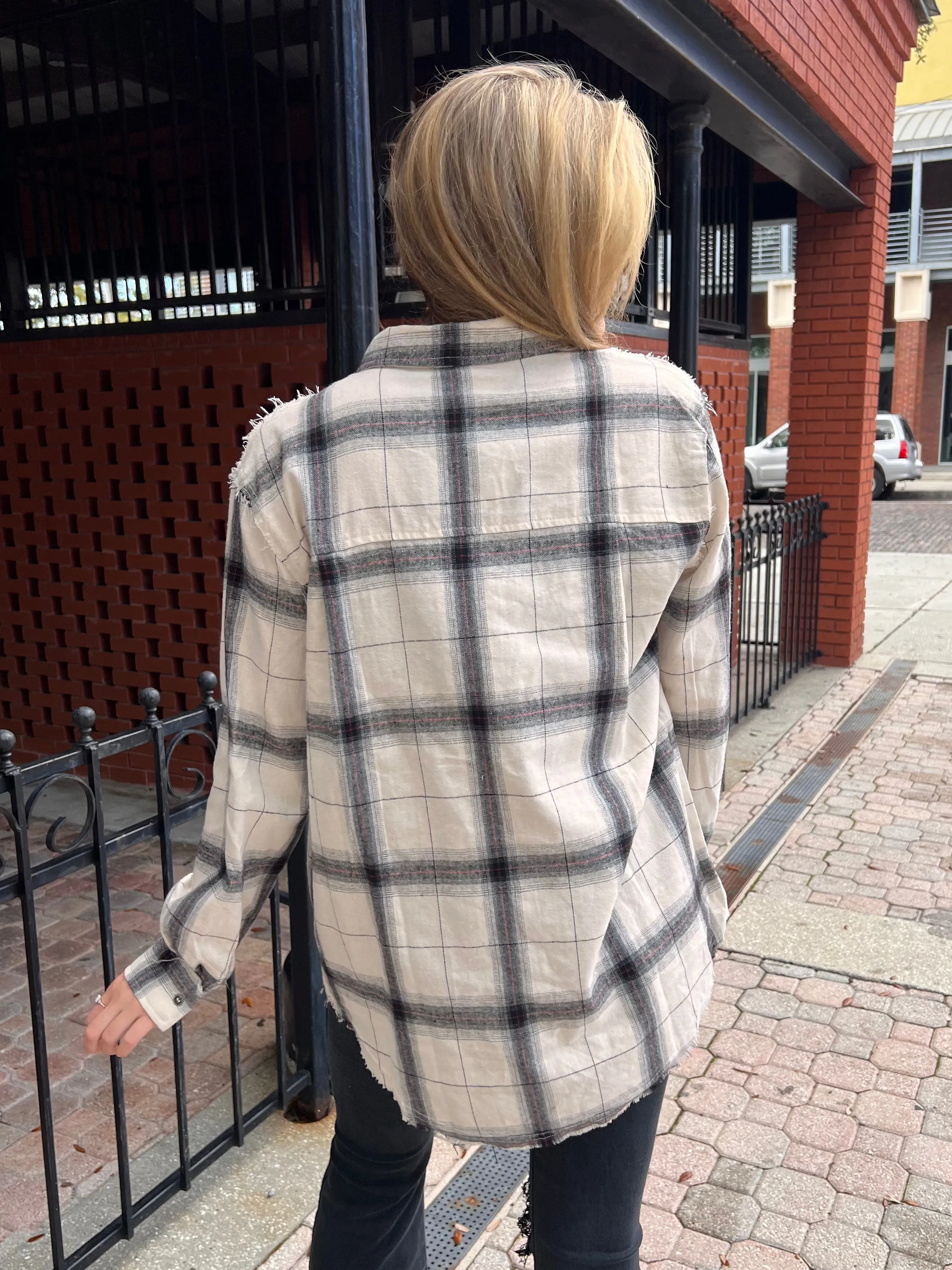 KINSLEY PLAID SHIRT IN WHITE