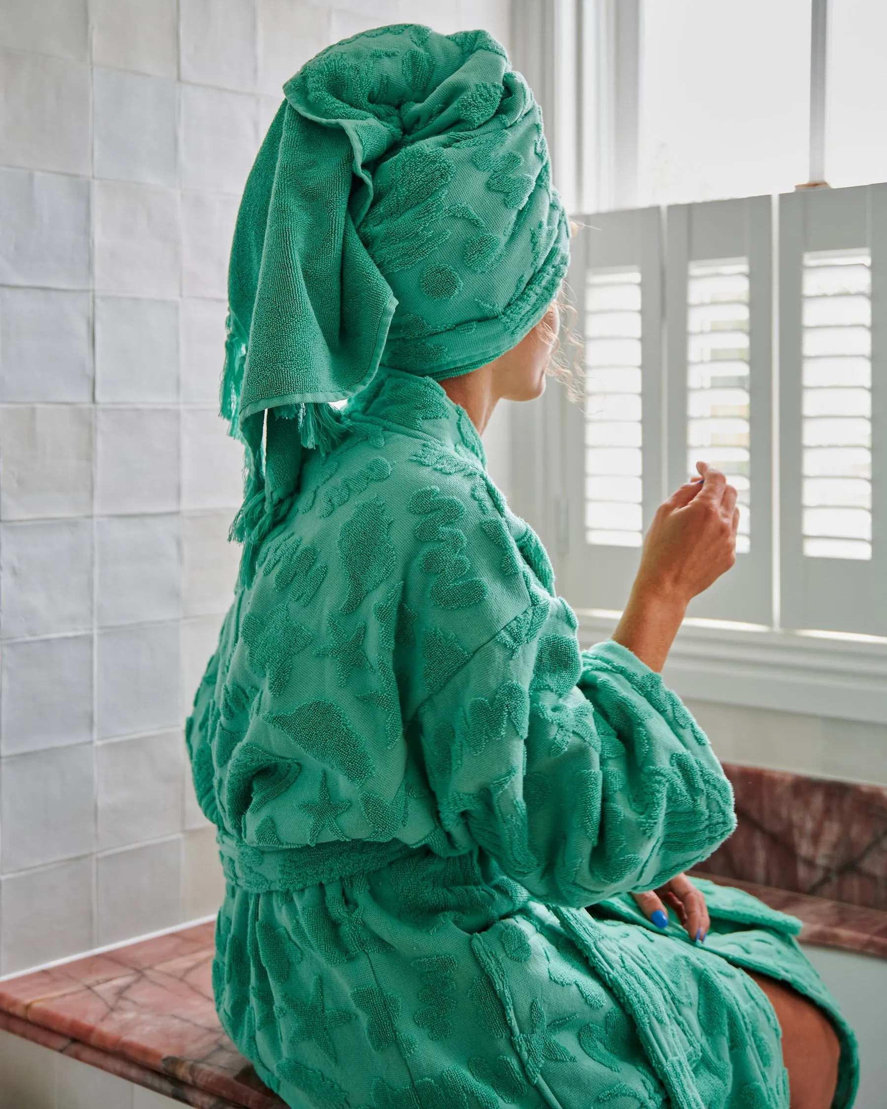 Kip & Co Jade Rock Pool Terry Bath Robe