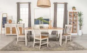 Kirby 5-Piece Dining Set Natural And Rustic Off White