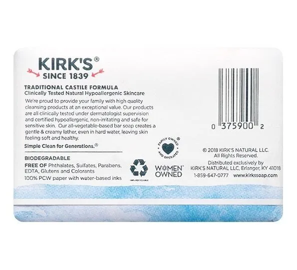 Kirk's Natural Original Fresh Scent Castile Bar Soap 4 oz Bar Soap