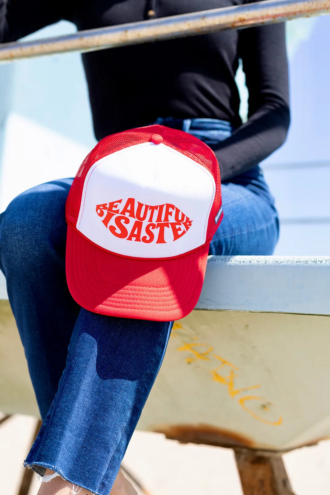 Kisses Trucker Hat - White/Red