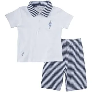 Kissy Kissy Bermuda Short Set - Topsail Blue Stripe