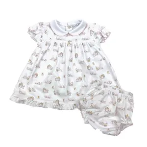 Kissy Kissy Dress with Diaper Cover - Cottontail Pink