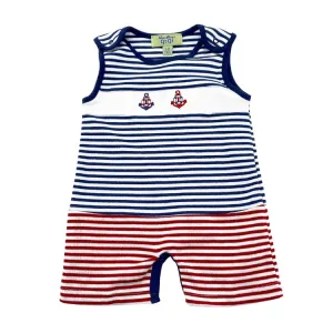 Kissy Kissy Sleeveless Playsuit - Boy Nautical Stripes