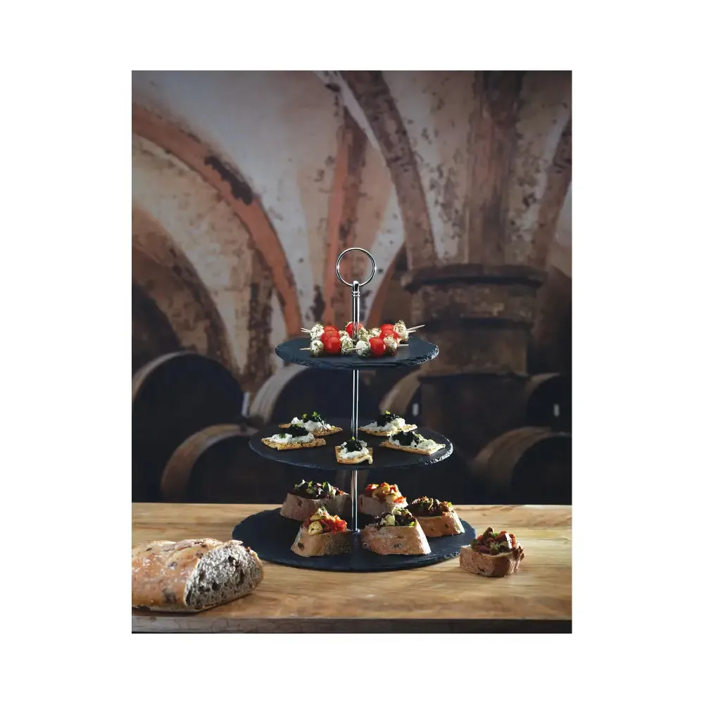 Kitchen Craft Artesa 3 Tier Slate Serving Stand 28.5 x 34.5cm