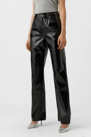 Kithy Loose Glossy Pants - Black