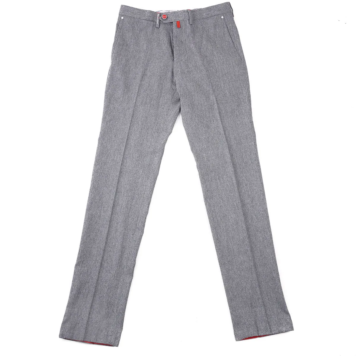 Kiton Button-Fly Flannel Wool Pants