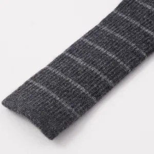 Kiton Gray Striped Knit Cashmere Tie