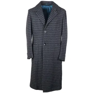 Kiton Houndstooth Check Cashmere Overcoat