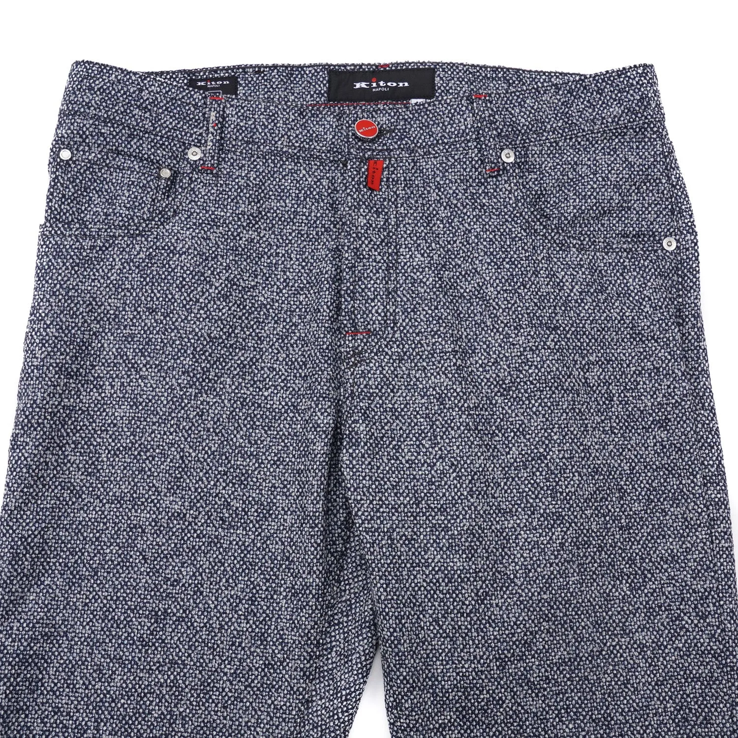 Kiton Slim Fit Five-Pocket Boucle Wool Pants