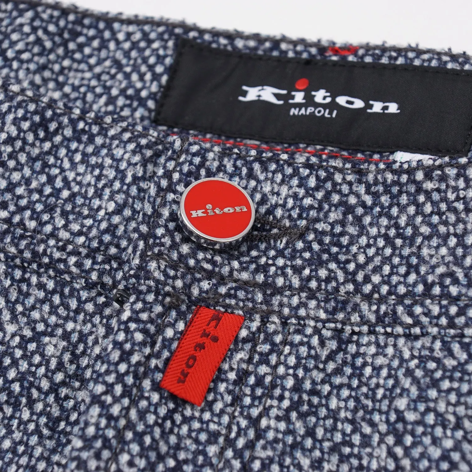 Kiton Slim Fit Five-Pocket Boucle Wool Pants