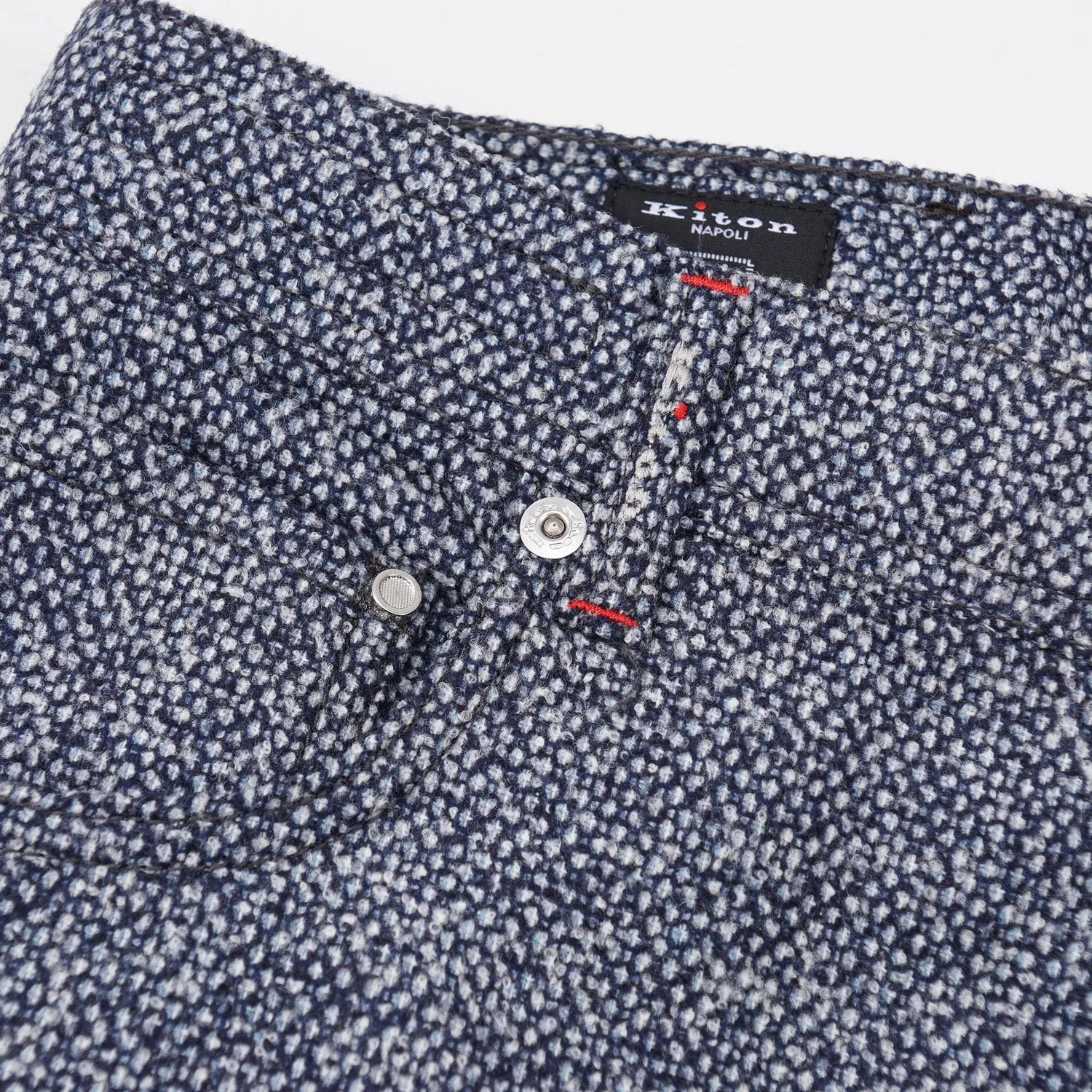 Kiton Slim Fit Five-Pocket Boucle Wool Pants