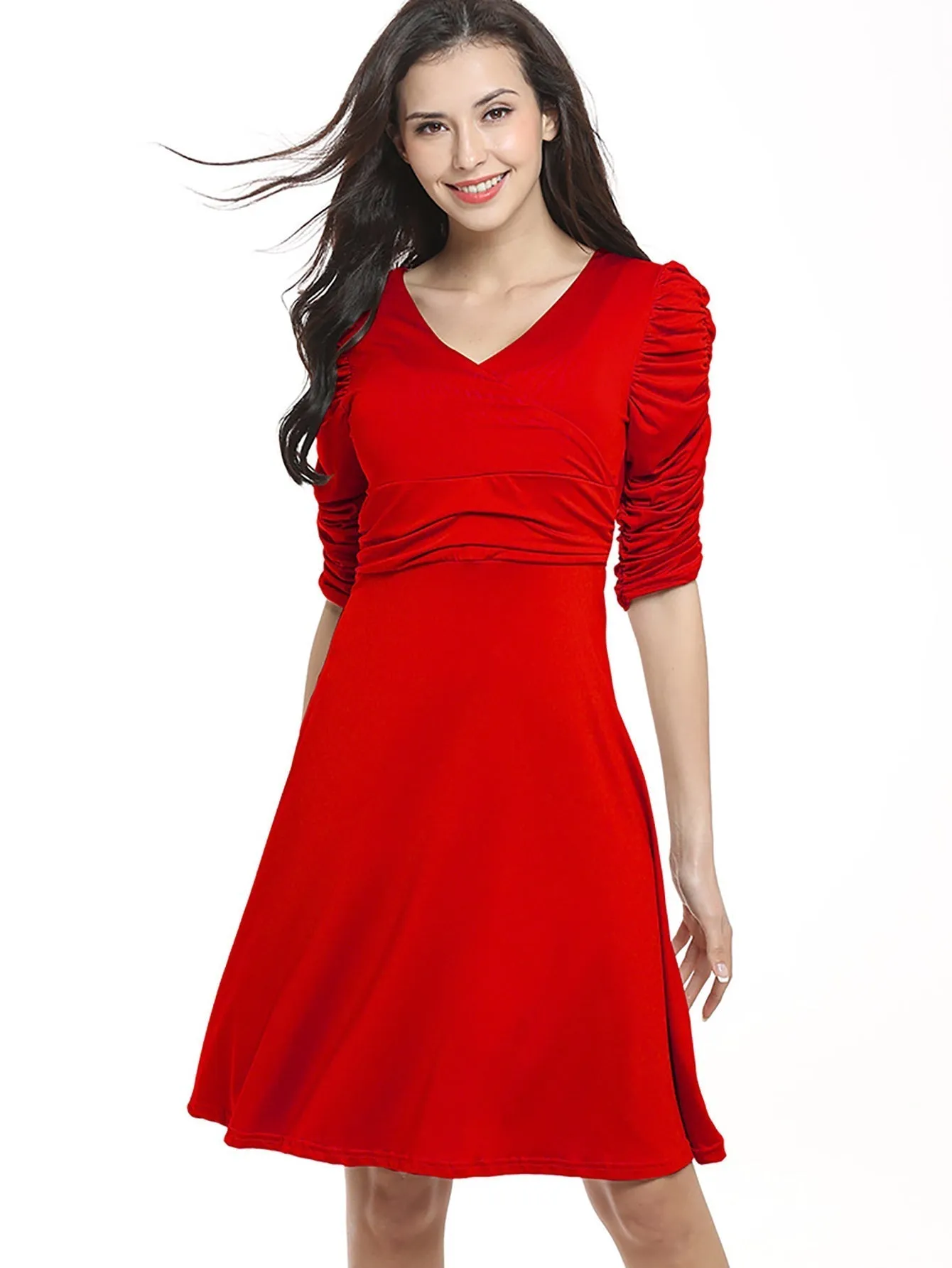 KittenAlarm - Slim-fit pleated dress