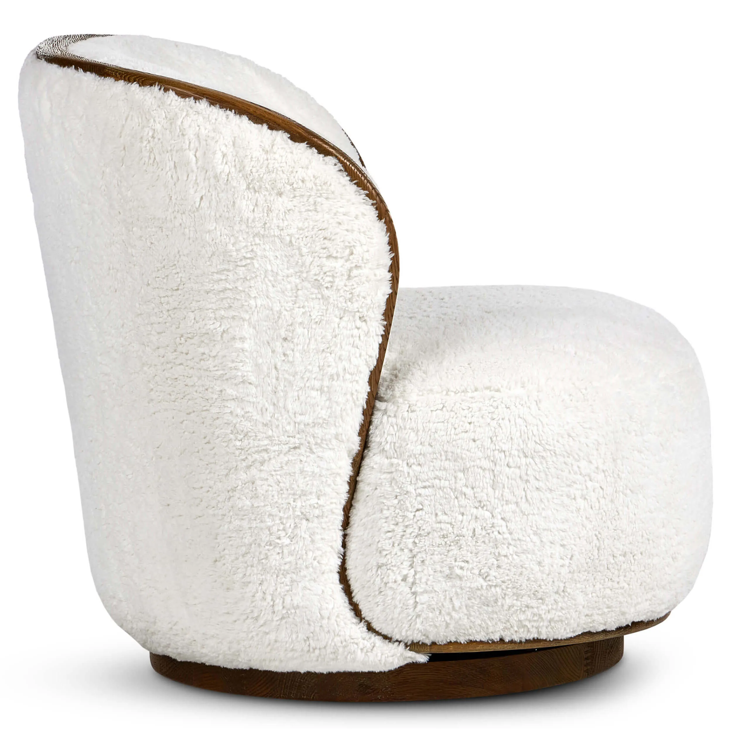 Kittridge Swivel Chair, Ivory Angora