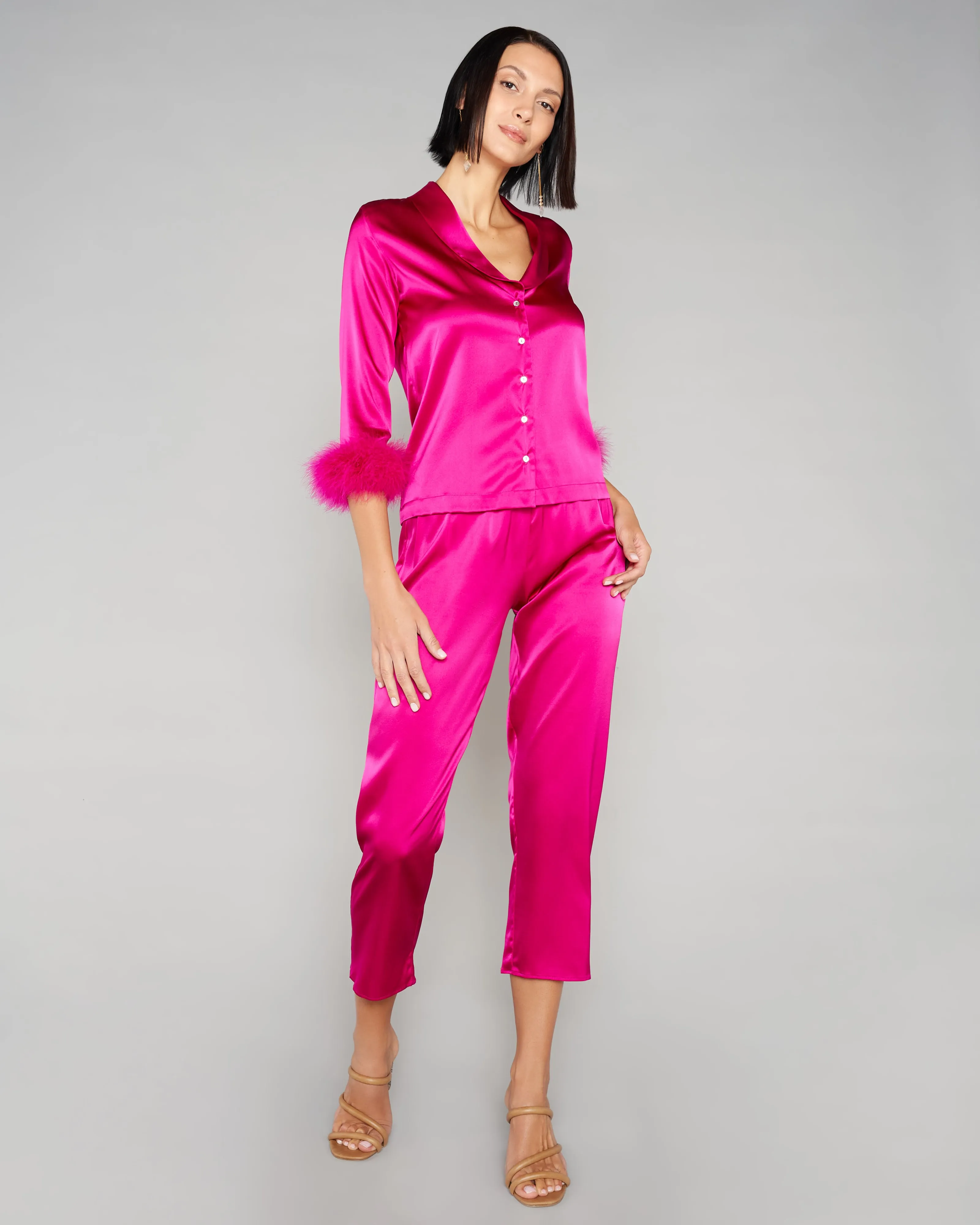 Kitty Marabou Silk Pajama