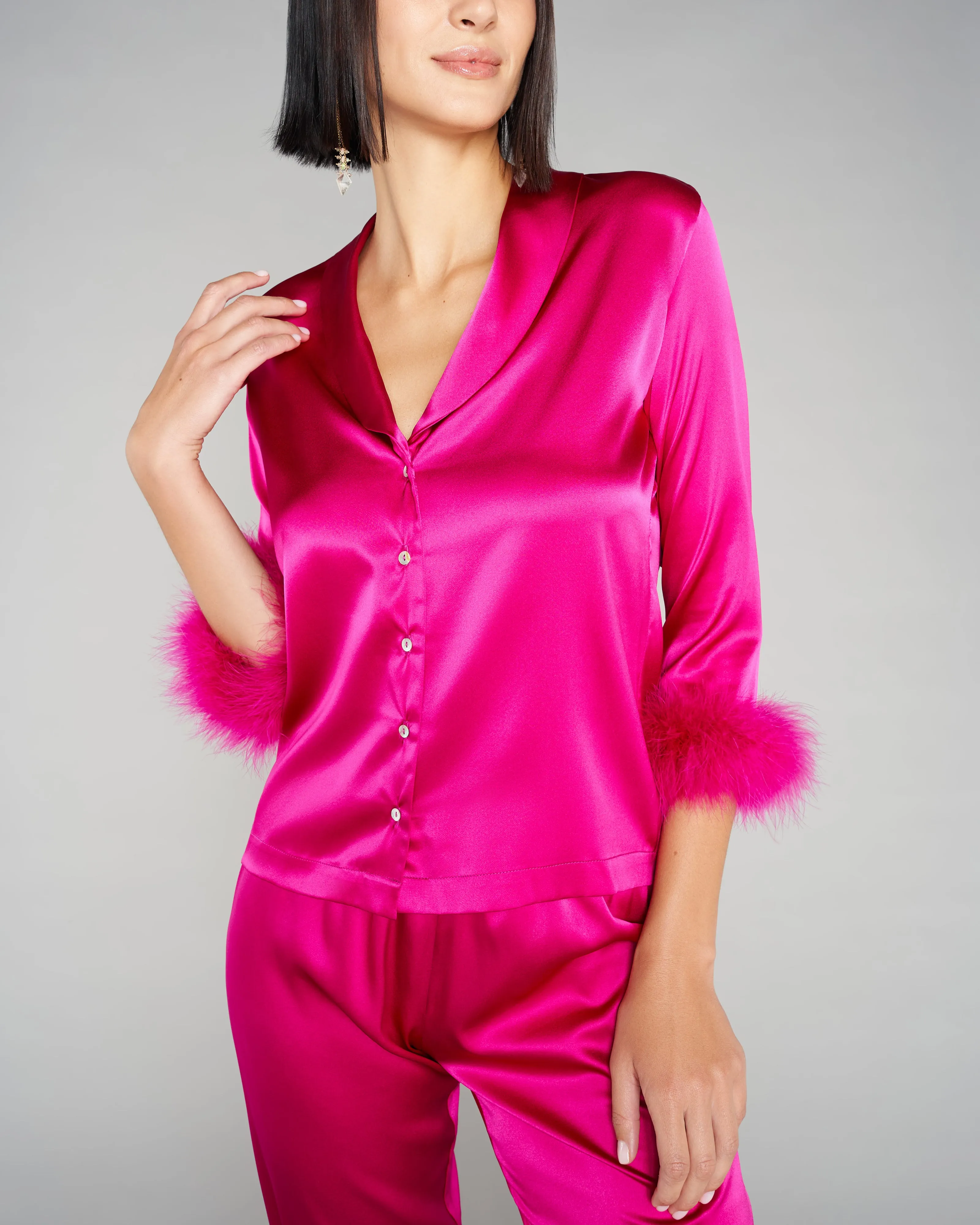 Kitty Marabou Silk Pajama