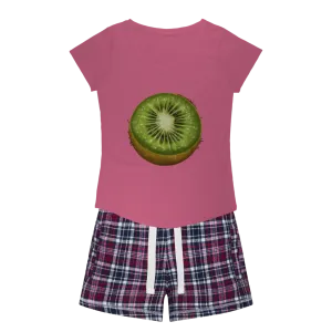 Kiwi Women's Sleepy Tee and Flannel Short