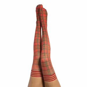 Kixies Grace Plaid Thigh-High Red Size B