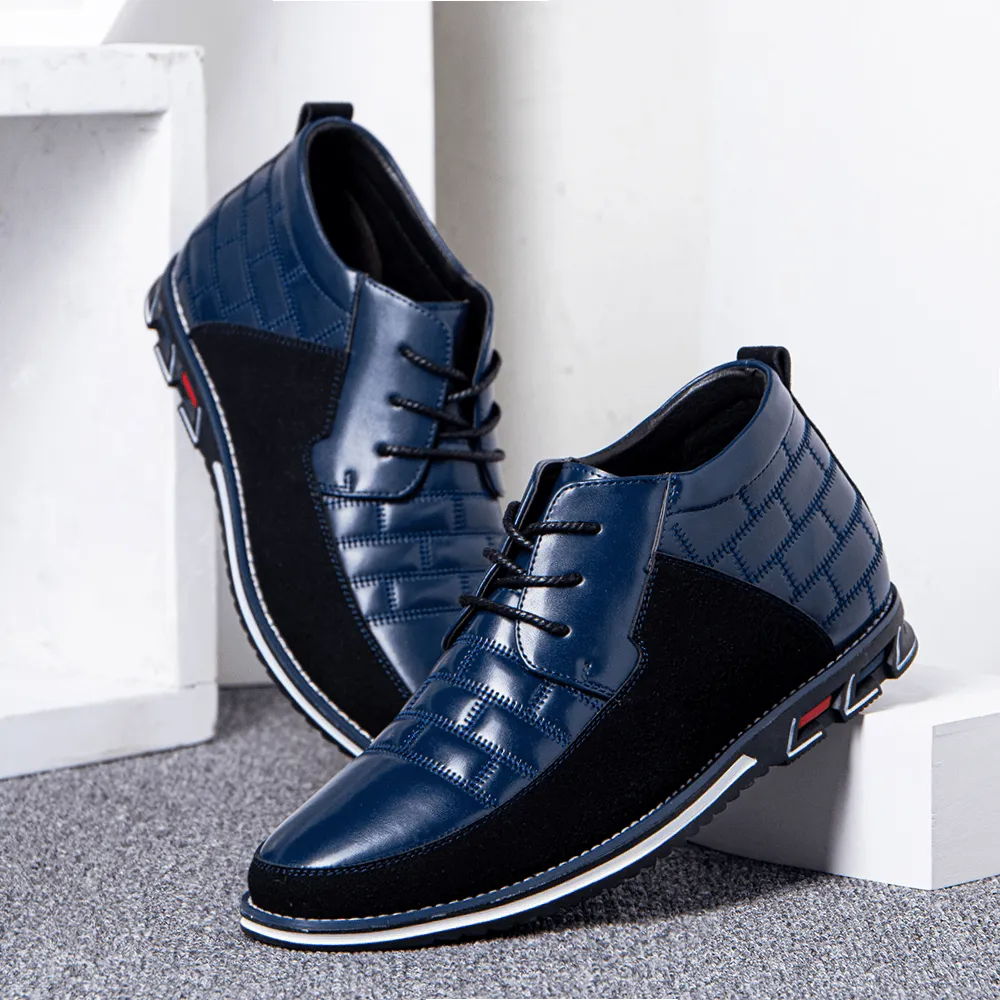 kkboxly kkboxly Men round Toe Comfy Soft Sole Lace-Up Business Casual Leather Ankle Boots