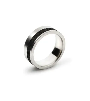 KMr136  Diamond Dust Concrete Stainless Steel Ring