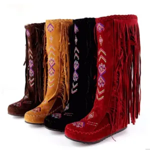 Knee High Native American Moccasin Boots