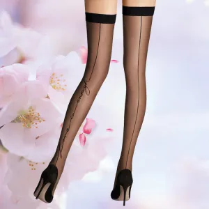 Knee High Socks New Jacquard Letter Back Vertical Line Stockings