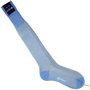 Knee Socks - Shadow Stripes - Sky - Pure Cotton