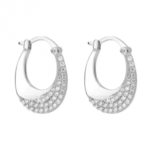 Knife Edge Zirconia Wave Hoop Earrings E6224C