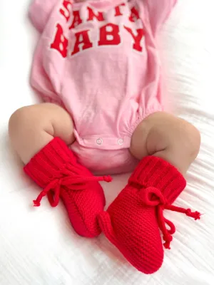 Knit Booties, Red