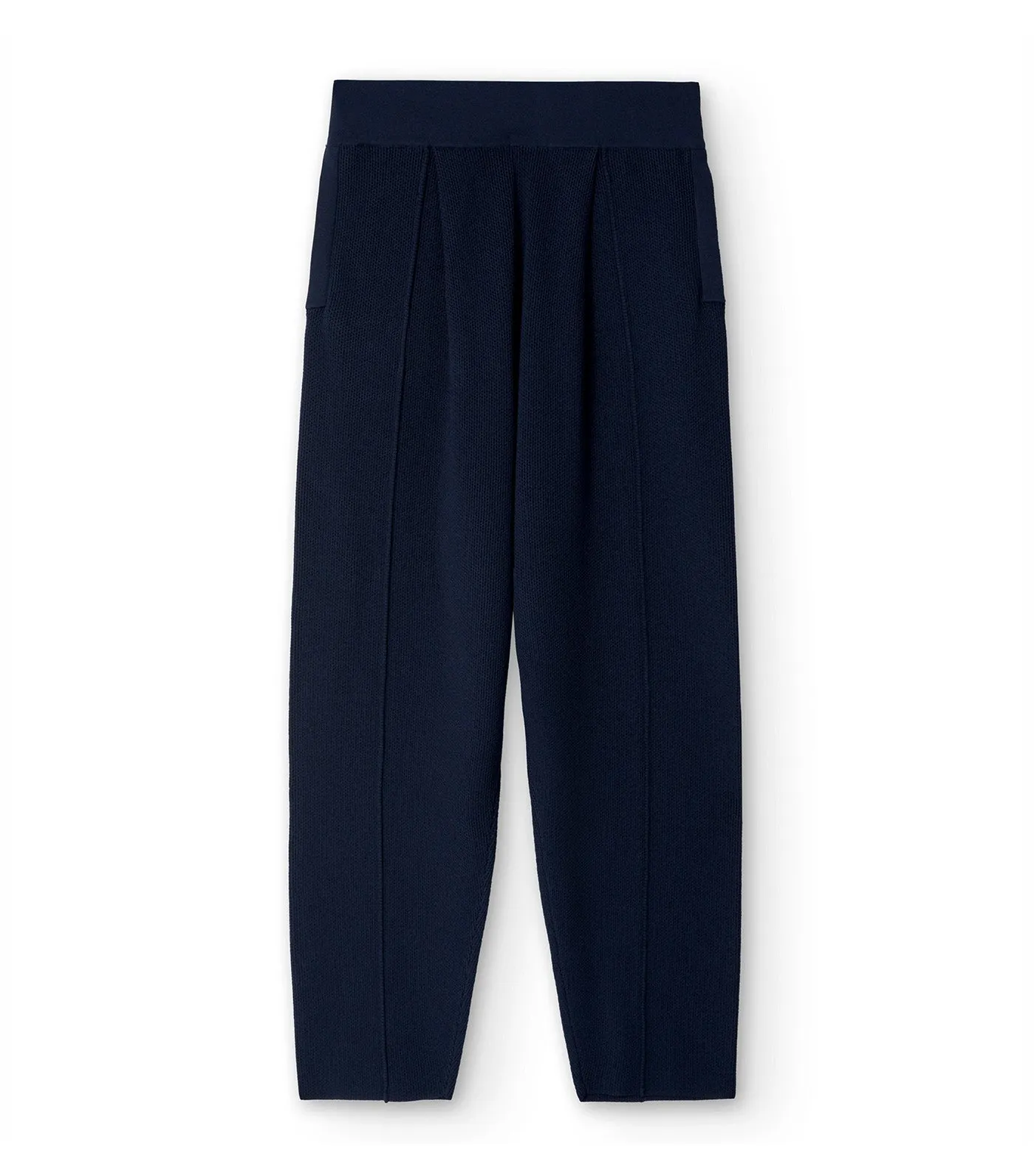 Knit Darts Trousers Navy Blue