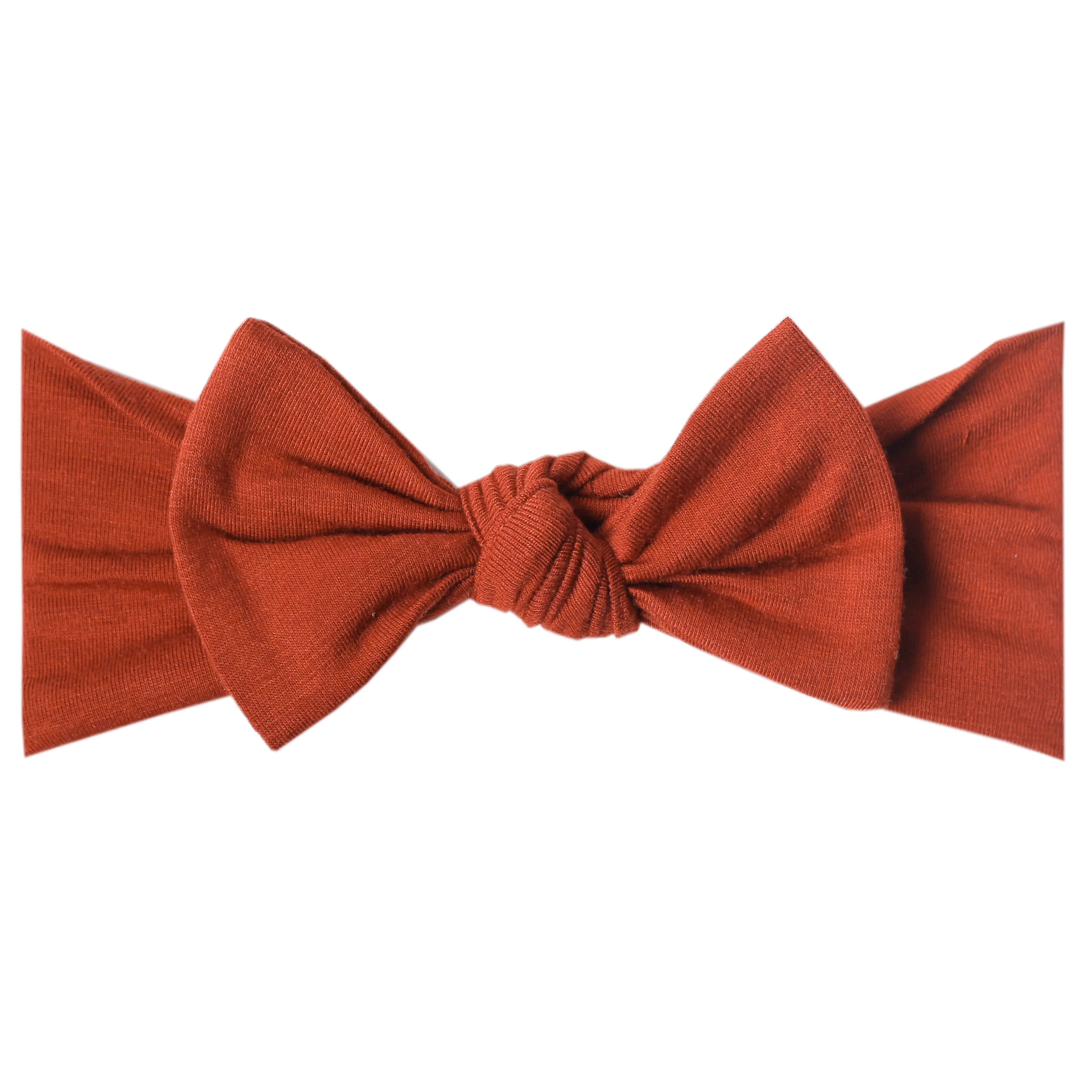 Knit Headband Bow - Rust