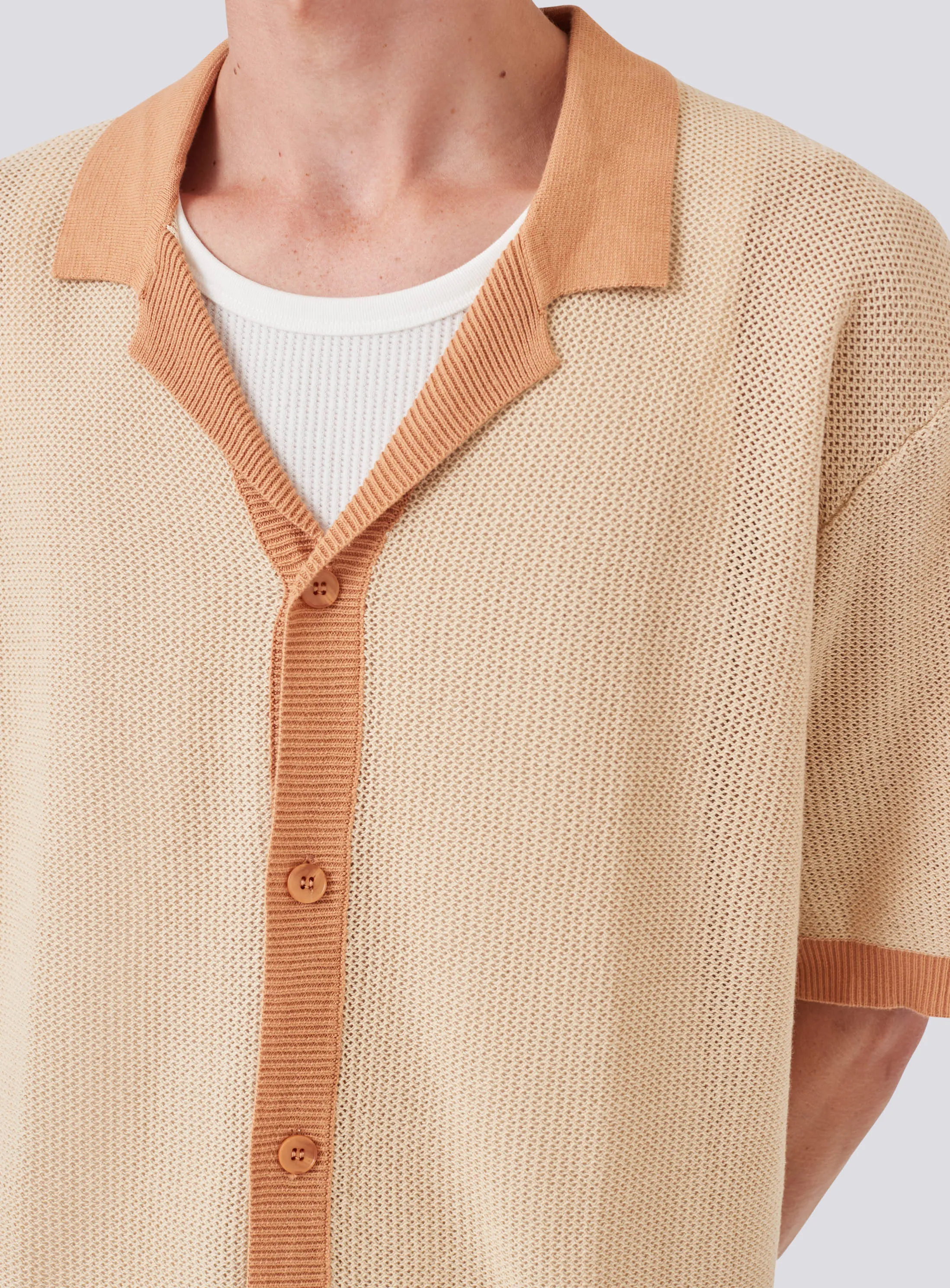 Knit Holiday Shirt Beige