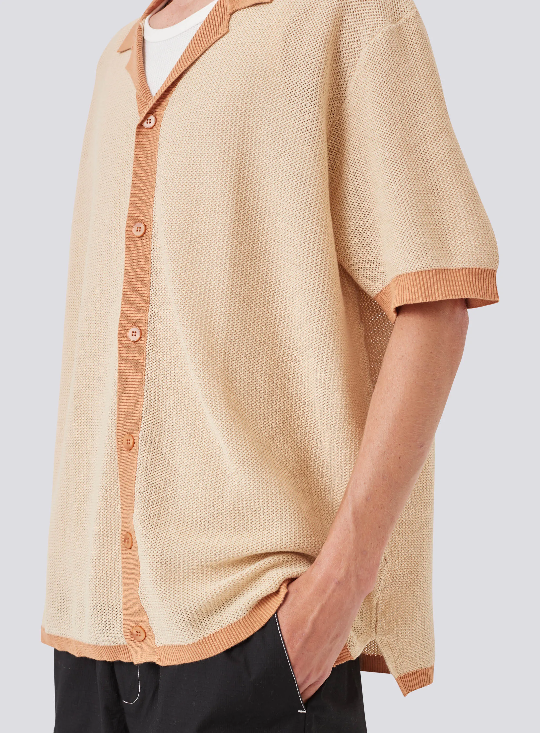 Knit Holiday Shirt Beige