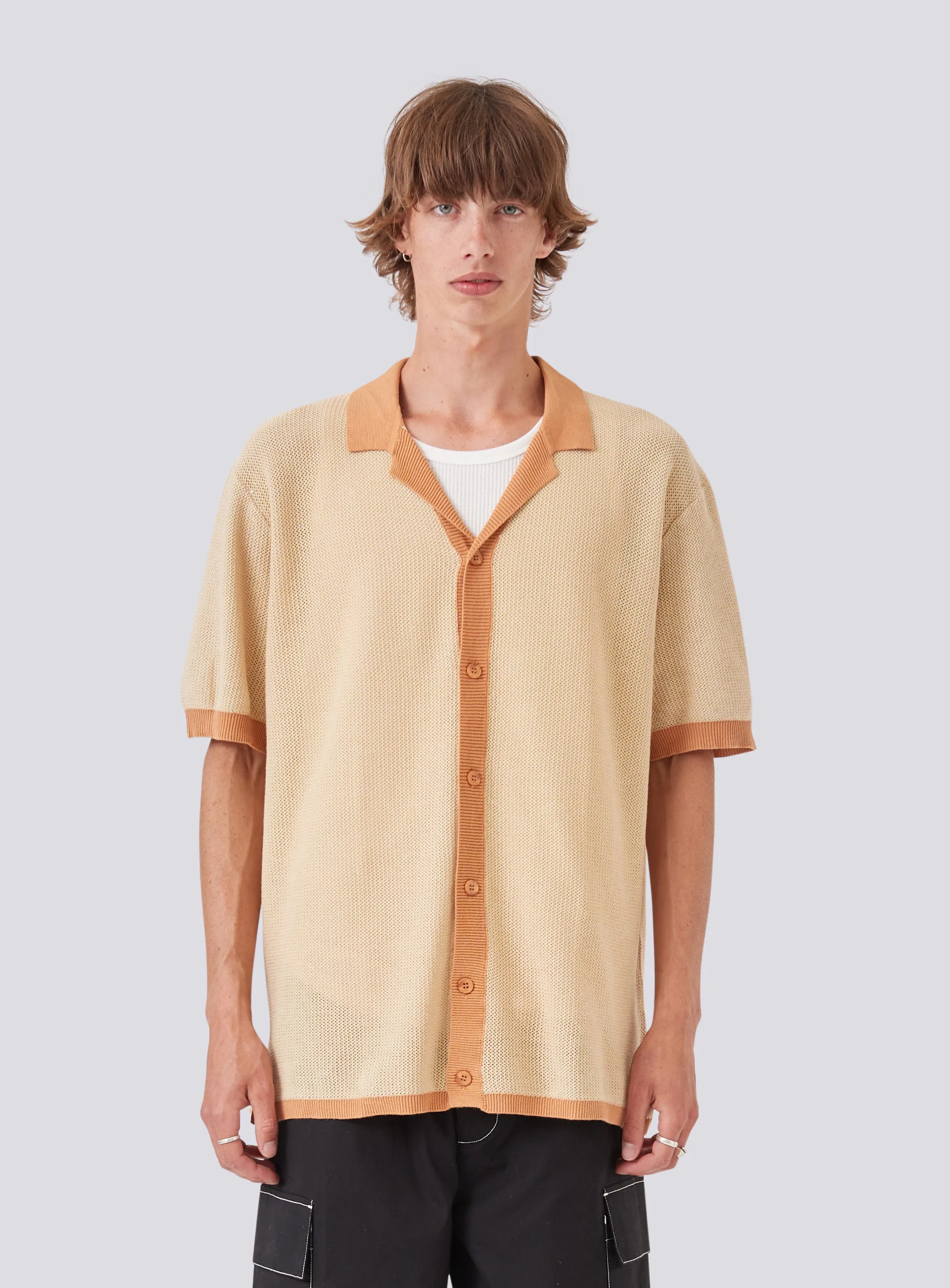 Knit Holiday Shirt Beige