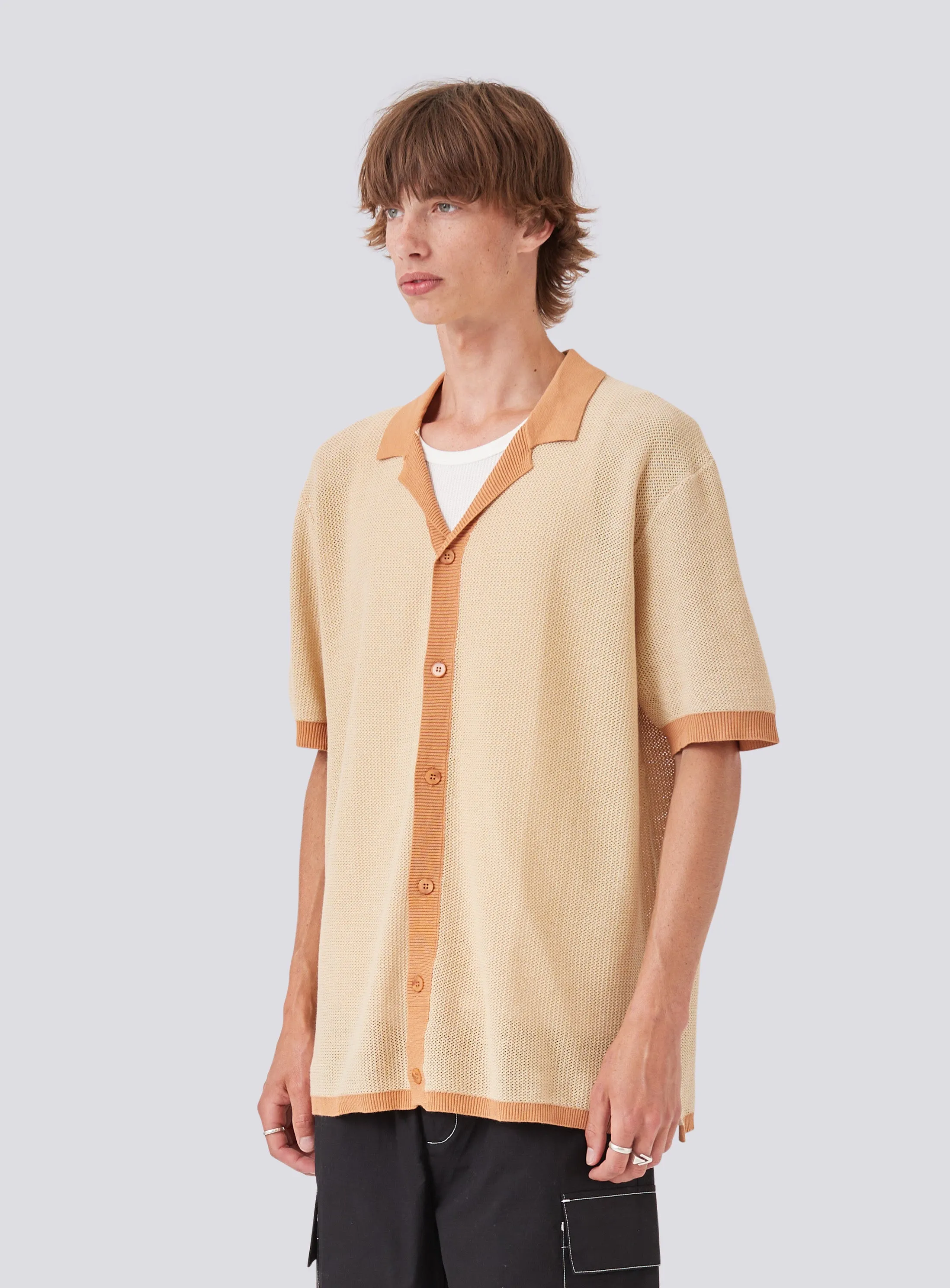 Knit Holiday Shirt Beige