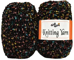 KNIT KING Yarn Mala Black 200 GMS Wool Hank Hand Knitting Wool/Art Craft Soft Fingering Crochet Hook Yarn, Needle Knitting Yarn Thread Dyed-BB Art-ADAD