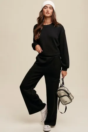 Knit Sweat Top and Pants Athleisure Lounge Set