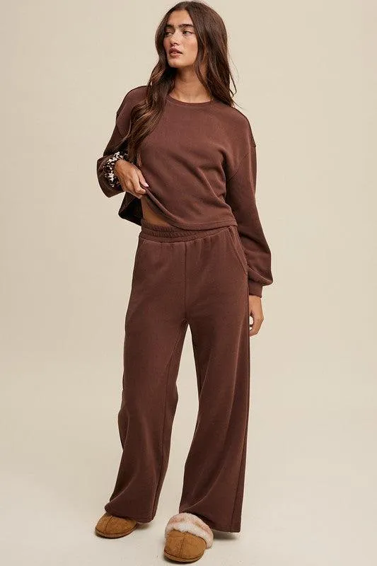 Knit Sweat Top and Pants Athleisure Lounge Set