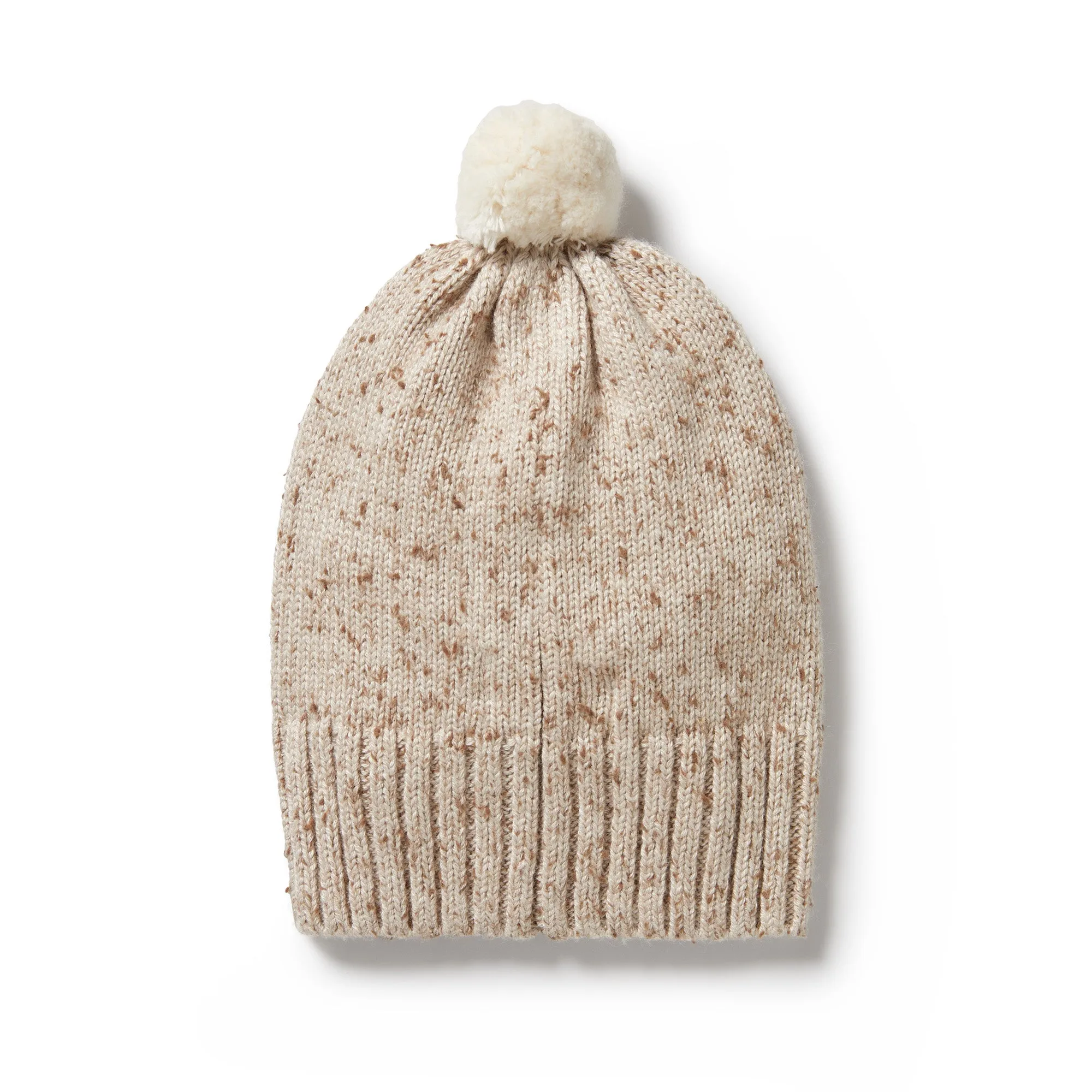 Knitted Bauble Hat | Almond Fleck