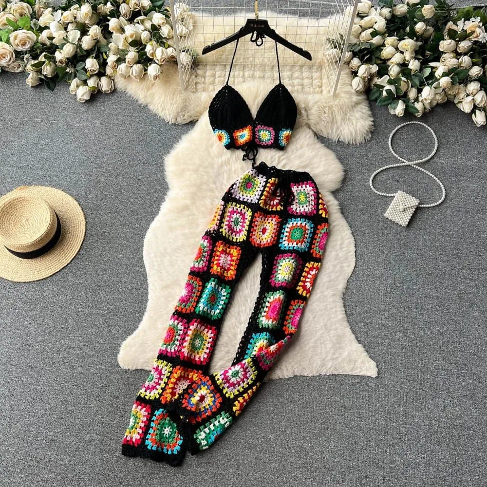 Knitted Beach Two Pieces Suits