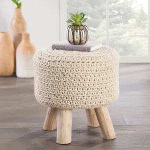 KNITTED STOOL | NATURAL