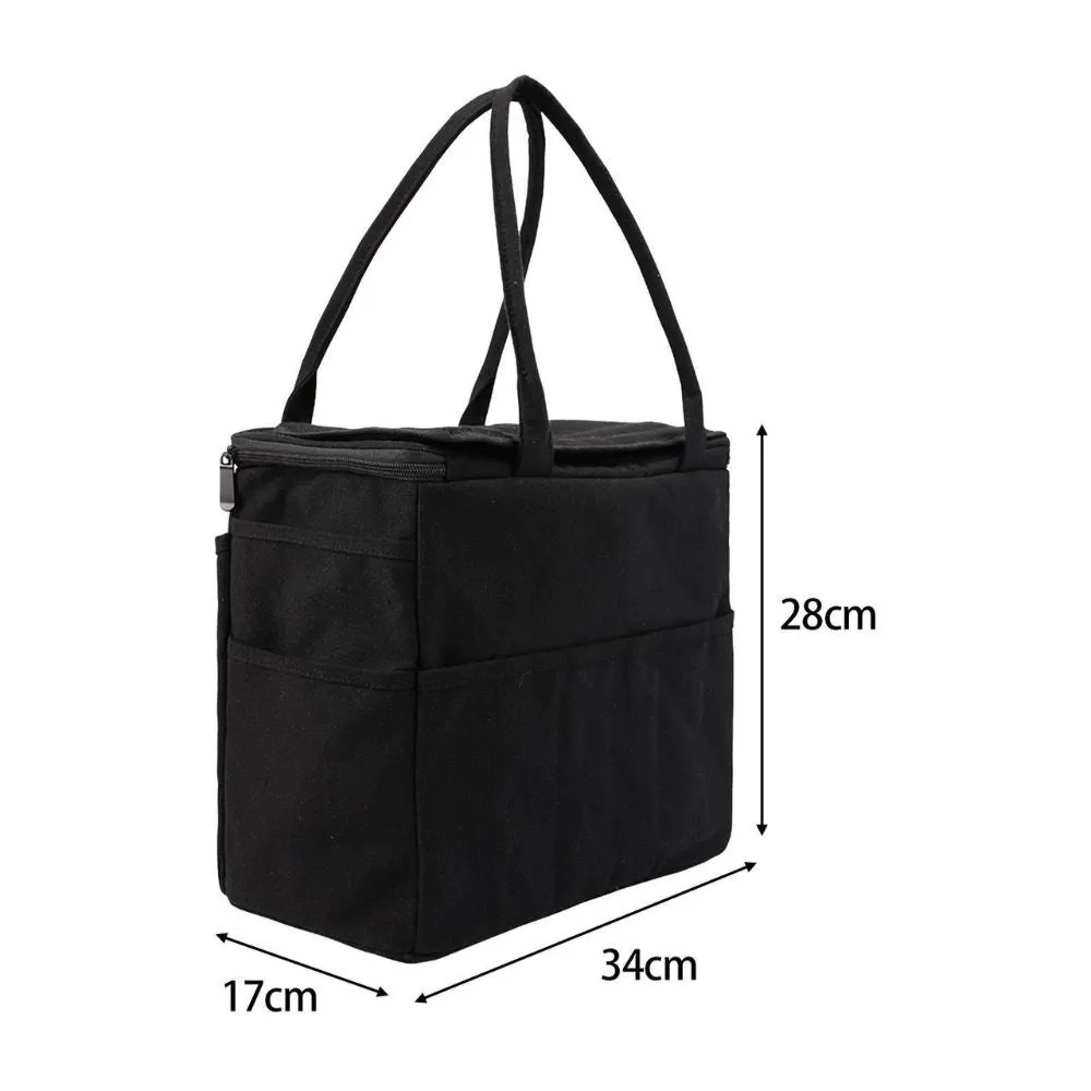 Knitting & Crochet Bag - Black Canvas