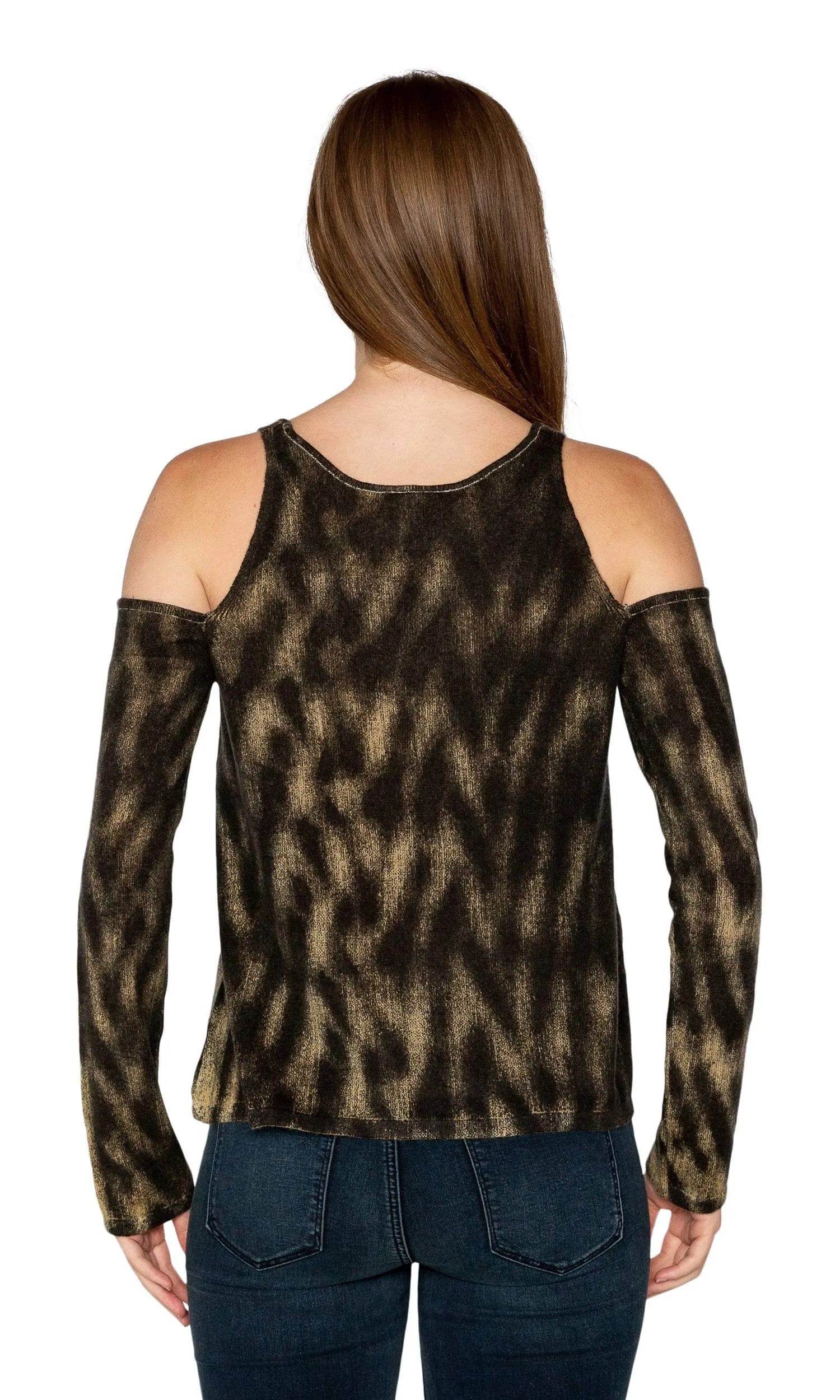 Knitwit Cold Shoulder Cashmere Sweater - Black / Brown