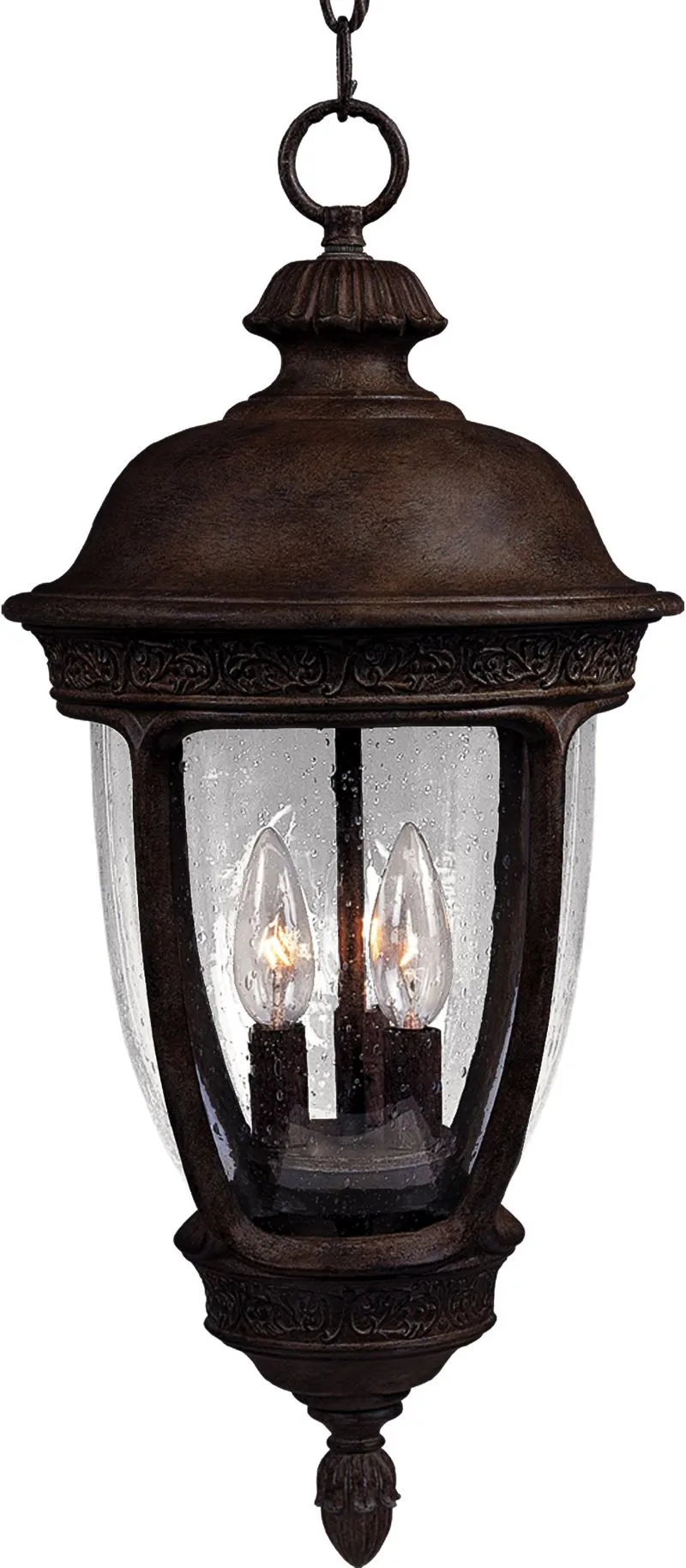 Knob Hill DC 26.5" 3 Light Outdoor Hanging Lantern in Sienna