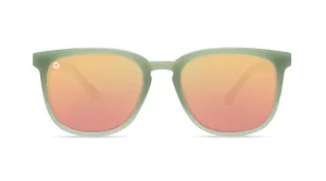 Knockaround Paso Robles Glossy Army Green Frame - Rose Gold Mirrored Lens - Polarized Sunglasses